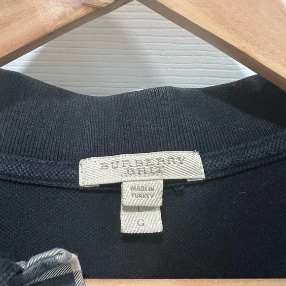 Men’s Burberry Button Up Polo Black - Picture 2 of 4